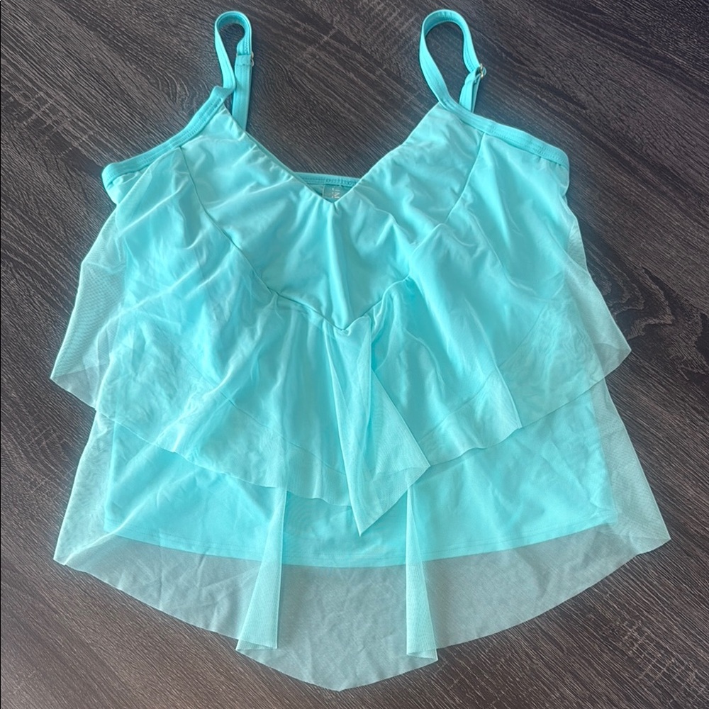 Sunsets - Blue Tiered Asymmetrical Swim Tankini